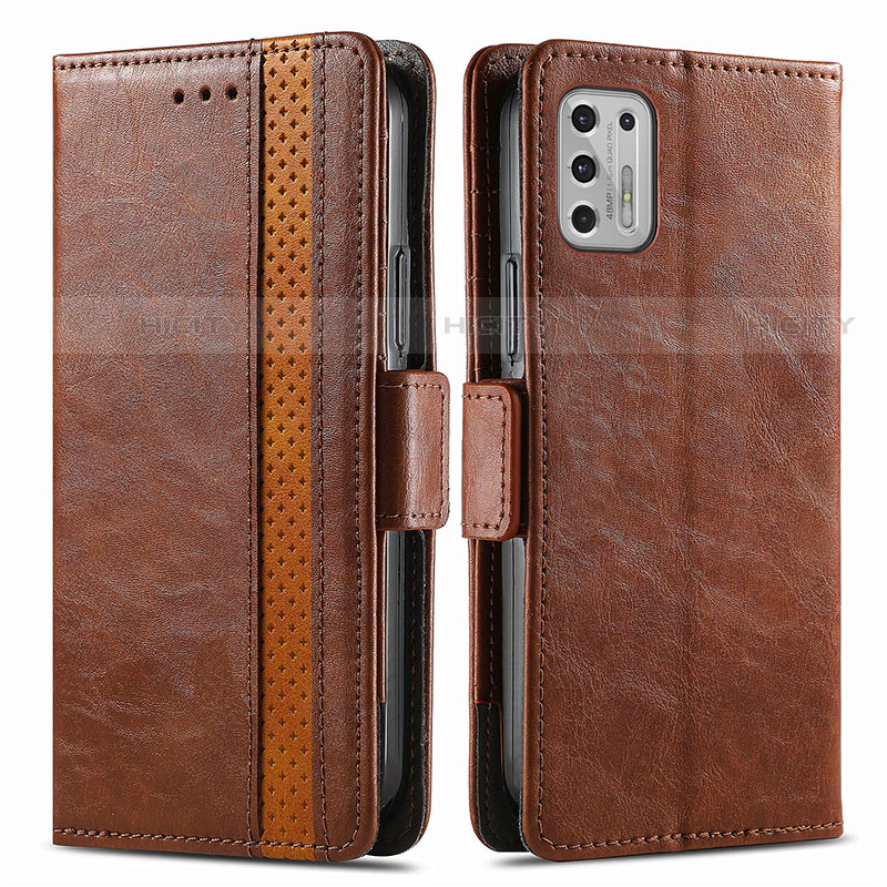 Coque Portefeuille Livre Cuir Etui Clapet S02D pour Motorola Moto G Stylus (2021) Marron Plus