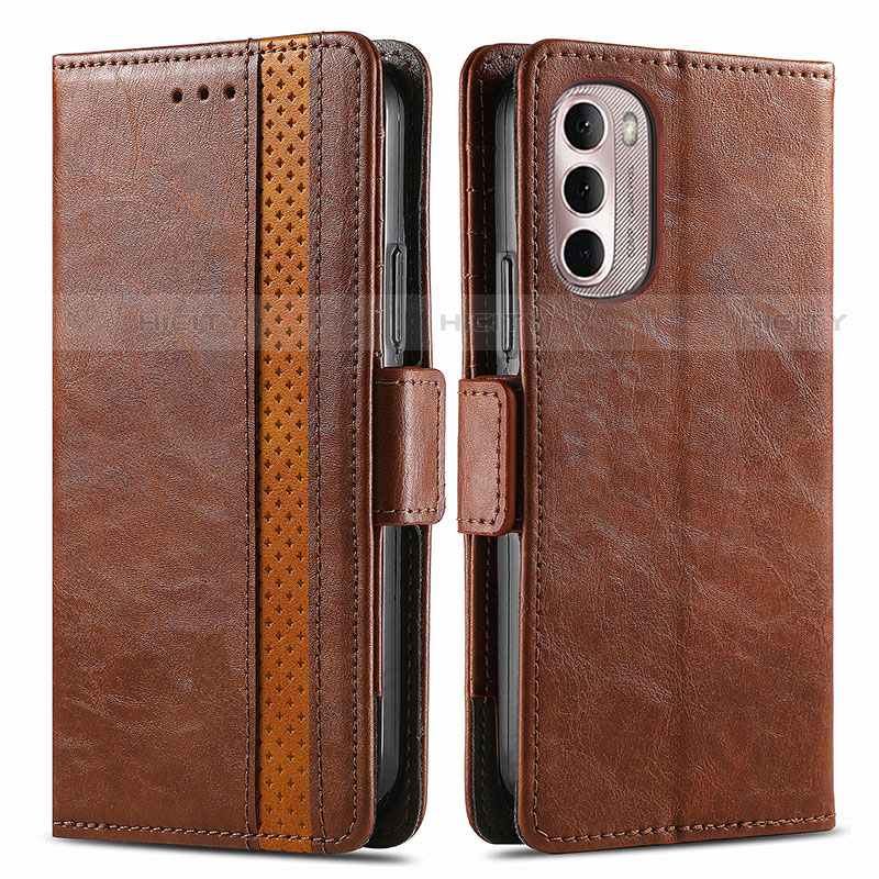 Coque Portefeuille Livre Cuir Etui Clapet S02D pour Motorola Moto G Stylus (2022) 4G Marron Plus