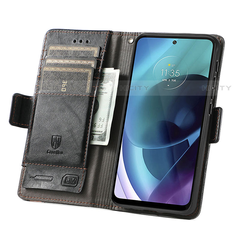 Coque Portefeuille Livre Cuir Etui Clapet S02D pour Motorola Moto G71 5G Plus