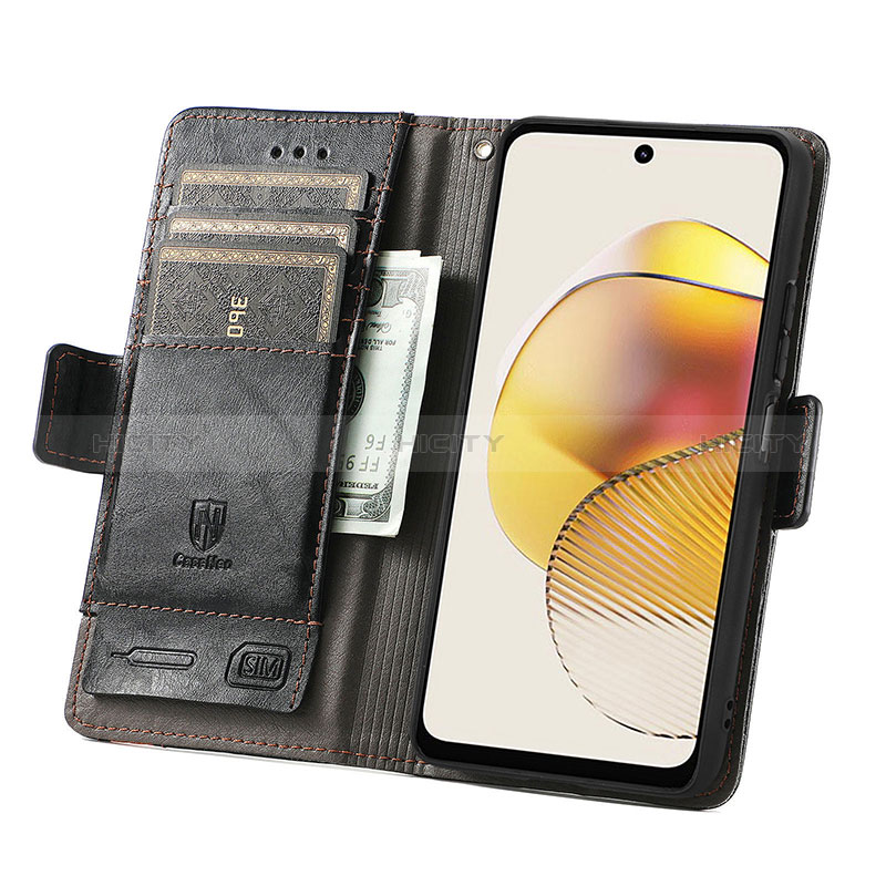 Coque Portefeuille Livre Cuir Etui Clapet S02D pour Motorola Moto G73 5G Plus