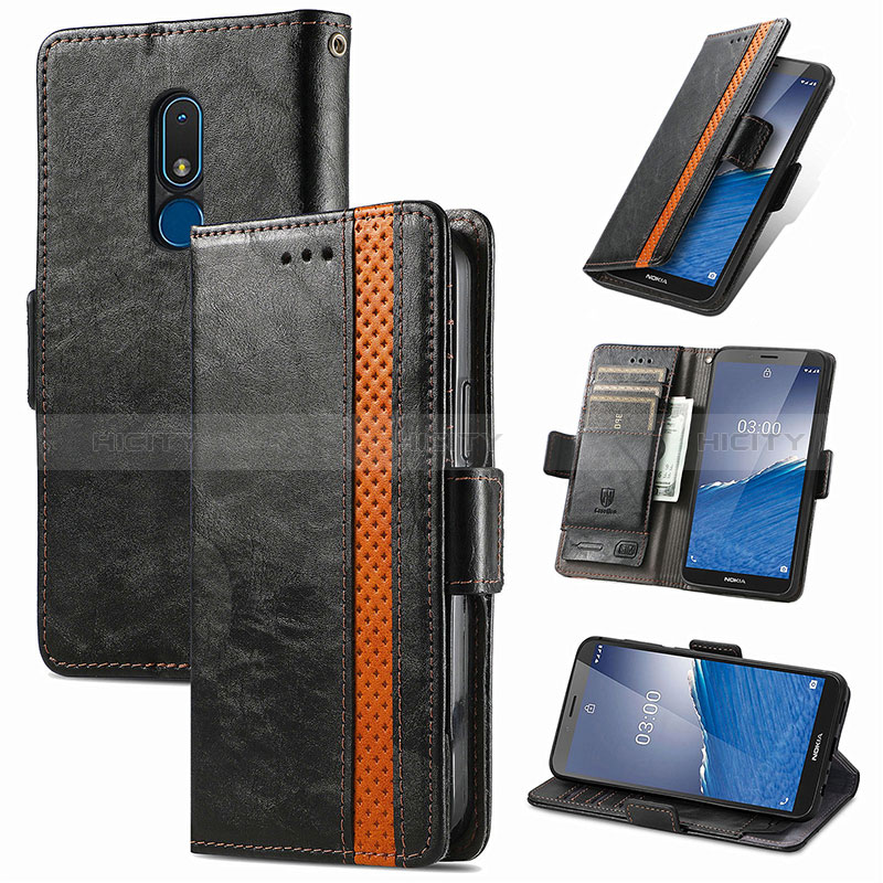 Coque Portefeuille Livre Cuir Etui Clapet S02D pour Nokia C3 Plus