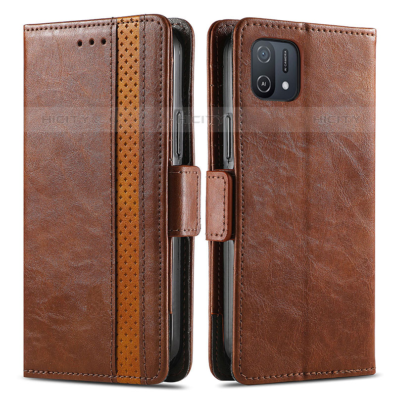 Coque Portefeuille Livre Cuir Etui Clapet S02D pour Oppo A16K Marron Plus