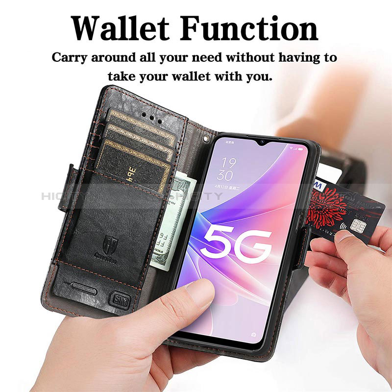 Coque Portefeuille Livre Cuir Etui Clapet S02D pour Oppo A77 5G Plus