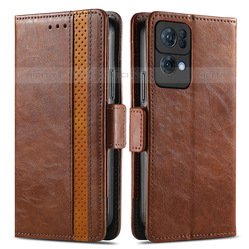 Coque Portefeuille Livre Cuir Etui Clapet S02D pour Oppo Reno7 Pro 5G Marron Plus