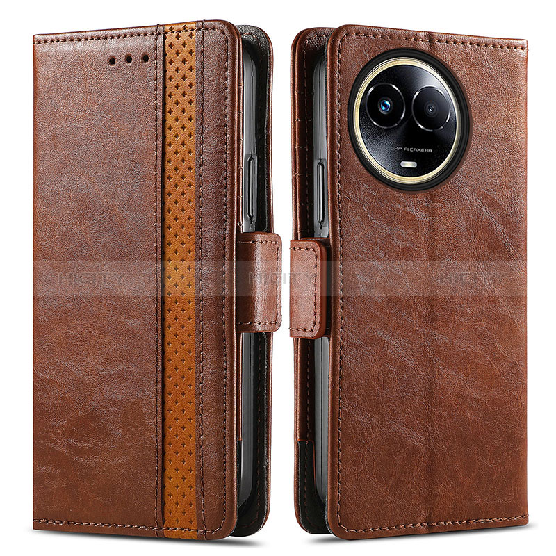 Coque Portefeuille Livre Cuir Etui Clapet S02D pour Realme 11 5G Marron Plus