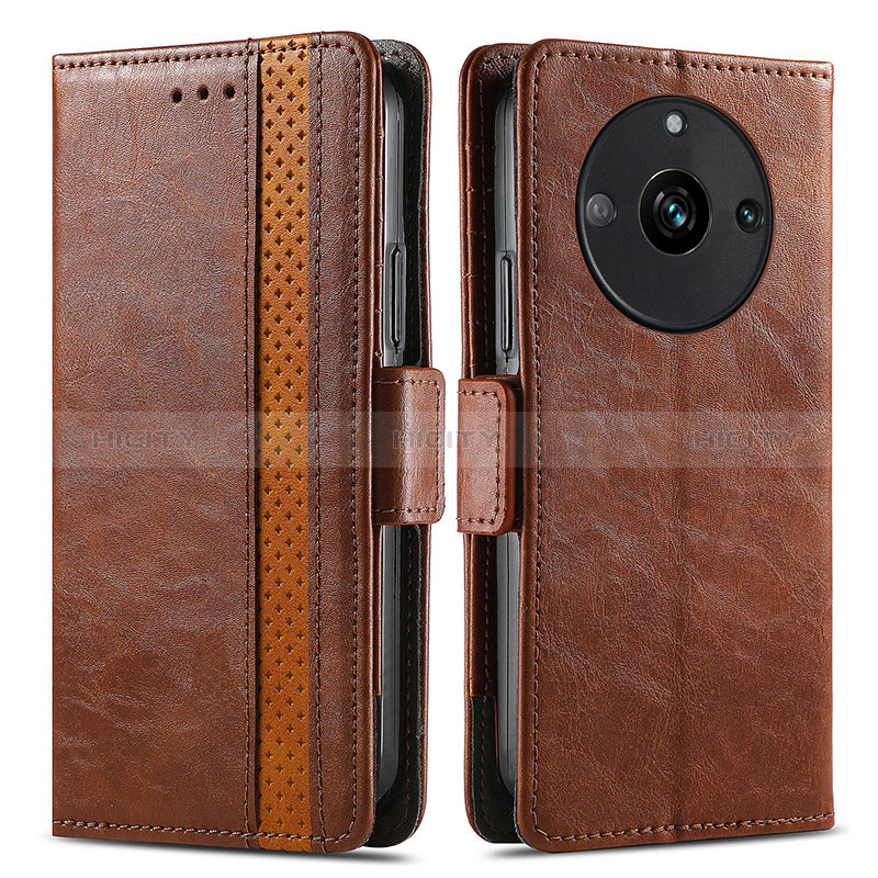 Coque Portefeuille Livre Cuir Etui Clapet S02D pour Realme 11 Pro 5G Marron Plus