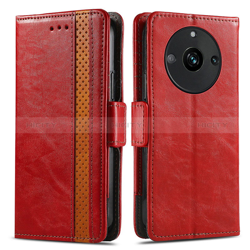 Coque Portefeuille Livre Cuir Etui Clapet S02D pour Realme 11 Pro+ Plus 5G Rouge Plus