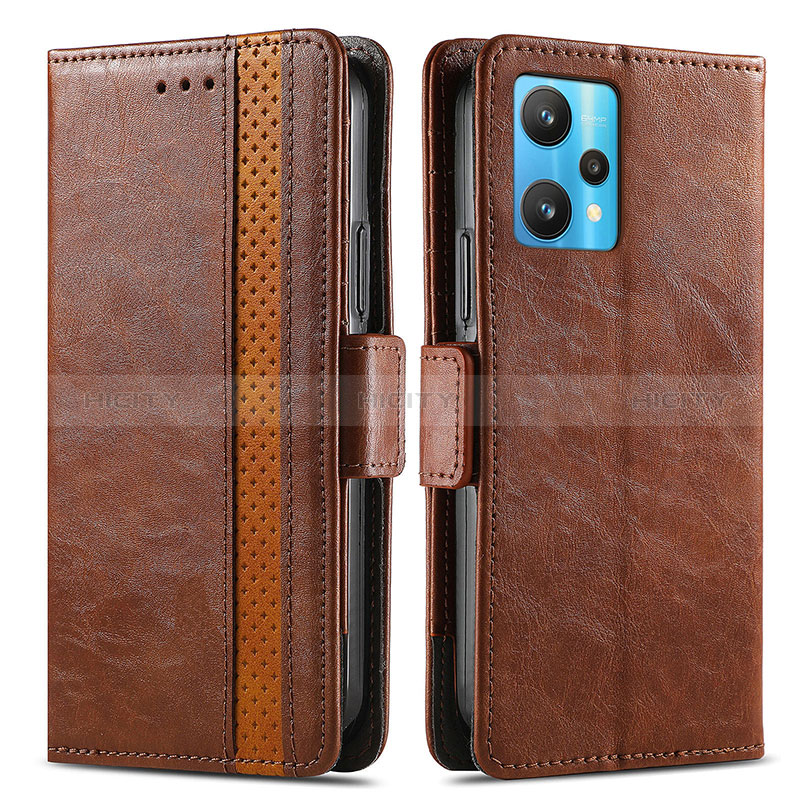 Coque Portefeuille Livre Cuir Etui Clapet S02D pour Realme 9 Pro 5G Marron Plus