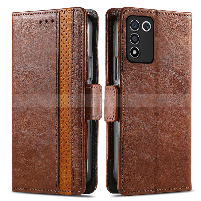 Coque Portefeuille Livre Cuir Etui Clapet S02D pour Realme 9 SE 5G Marron Plus