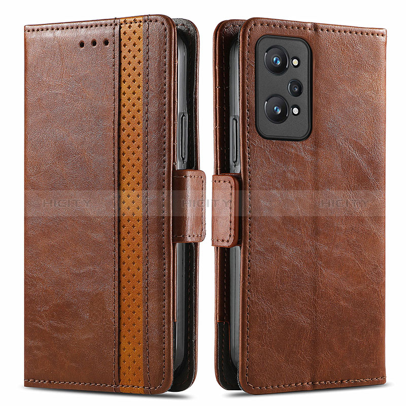 Coque Portefeuille Livre Cuir Etui Clapet S02D pour Realme GT Neo2 5G Marron Plus