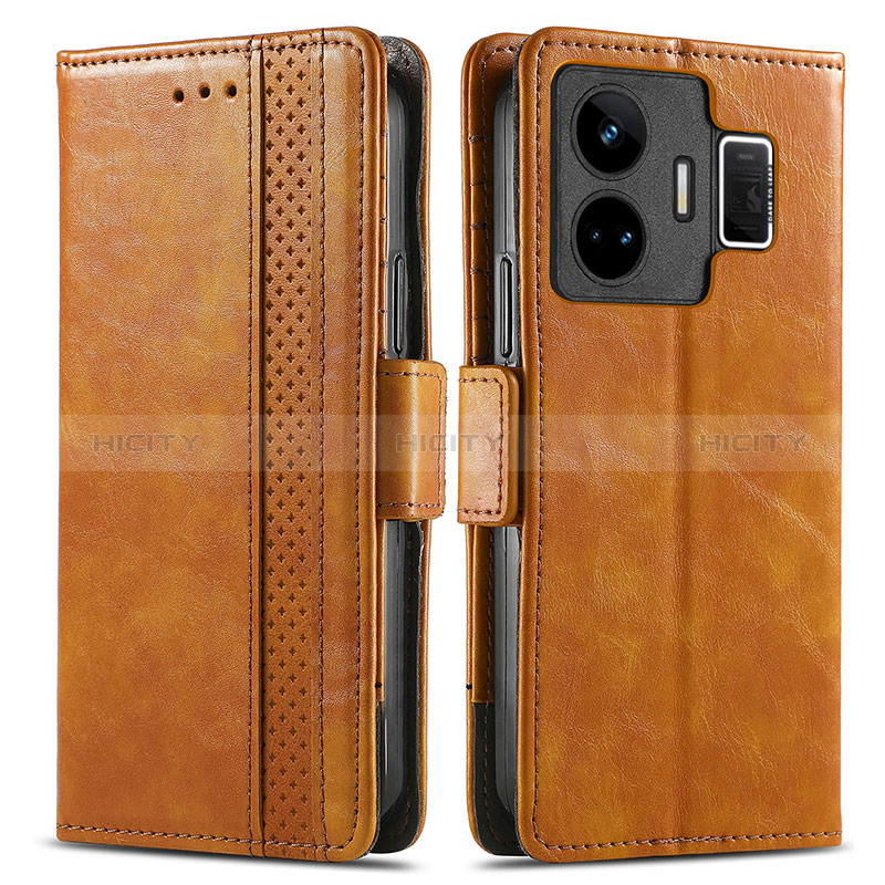 Coque Portefeuille Livre Cuir Etui Clapet S02D pour Realme GT Neo5 5G Brun Clair Plus