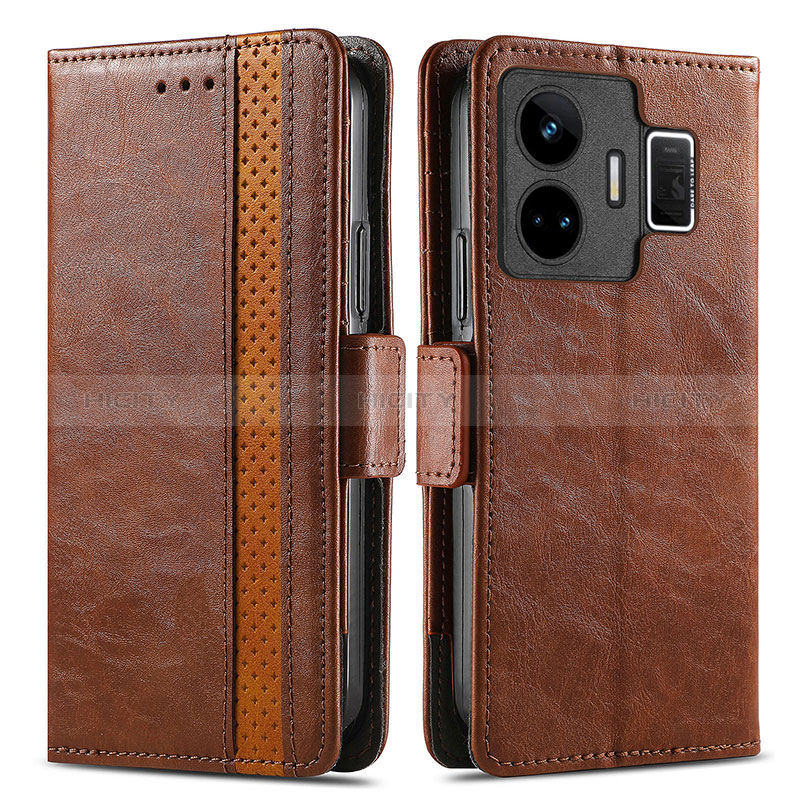 Coque Portefeuille Livre Cuir Etui Clapet S02D pour Realme GT Neo6 5G Marron Plus