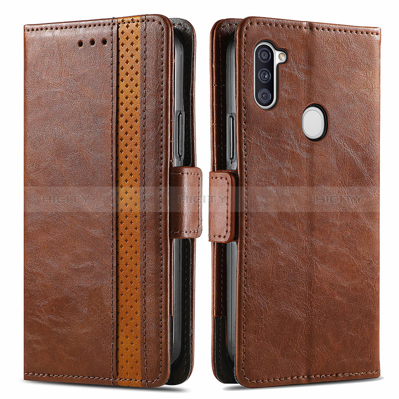 Coque Portefeuille Livre Cuir Etui Clapet S02D pour Samsung Galaxy A11 Marron Plus