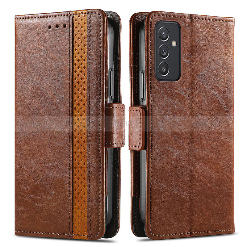 Coque Portefeuille Livre Cuir Etui Clapet S02D pour Samsung Galaxy A15 4G Marron Plus