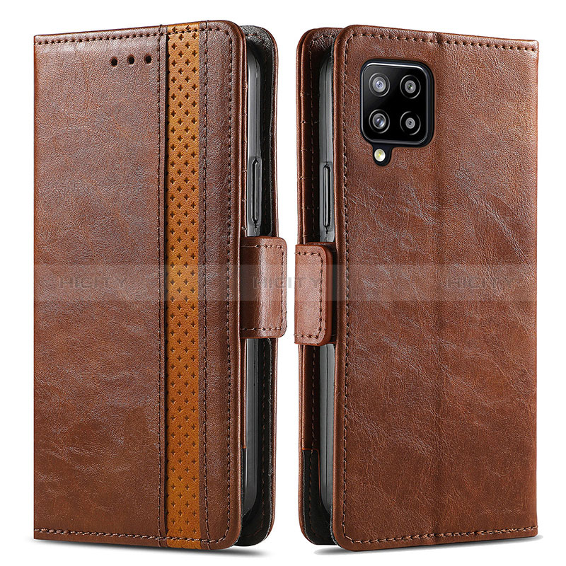 Coque Portefeuille Livre Cuir Etui Clapet S02D pour Samsung Galaxy A42 5G Marron Plus