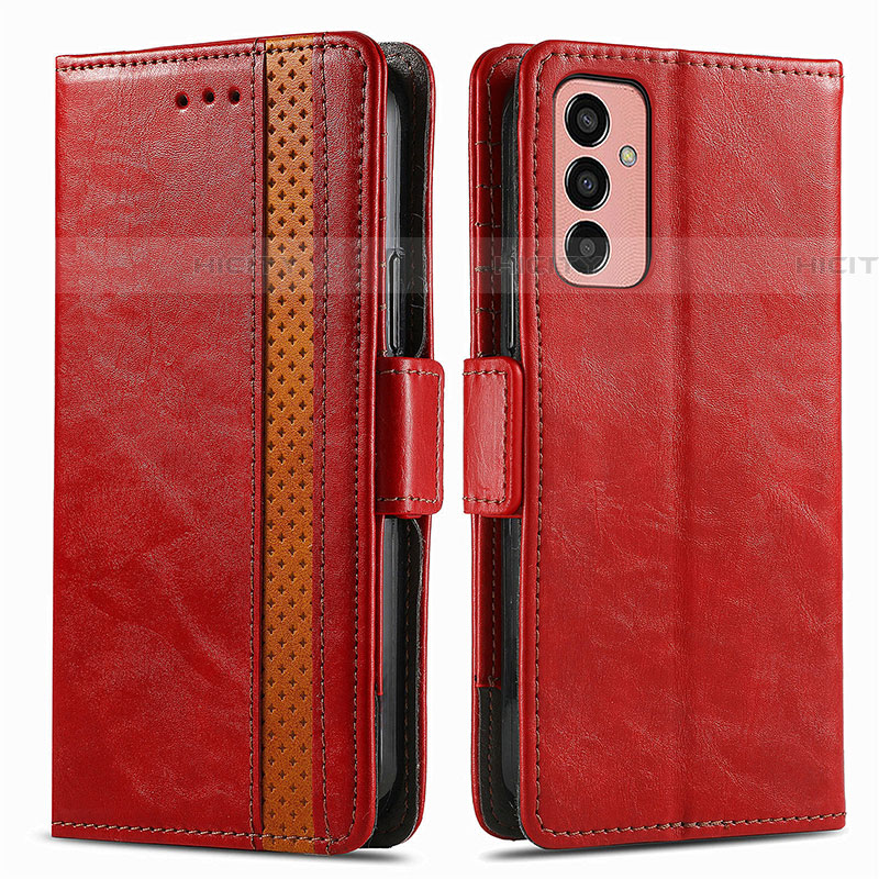 Coque Portefeuille Livre Cuir Etui Clapet S02D pour Samsung Galaxy F13 4G Rouge Plus