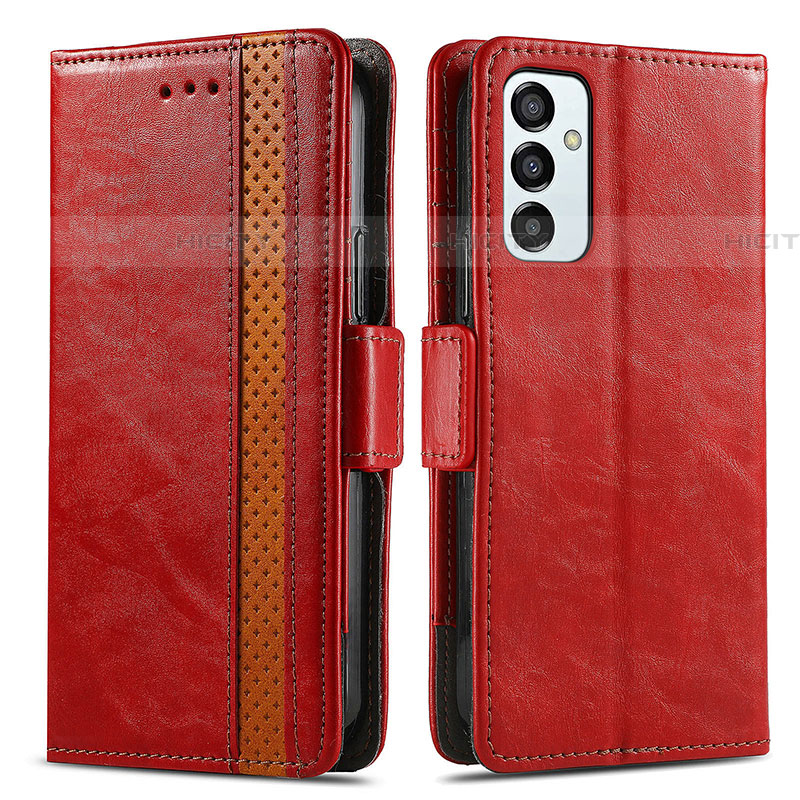 Coque Portefeuille Livre Cuir Etui Clapet S02D pour Samsung Galaxy F23 5G Rouge Plus