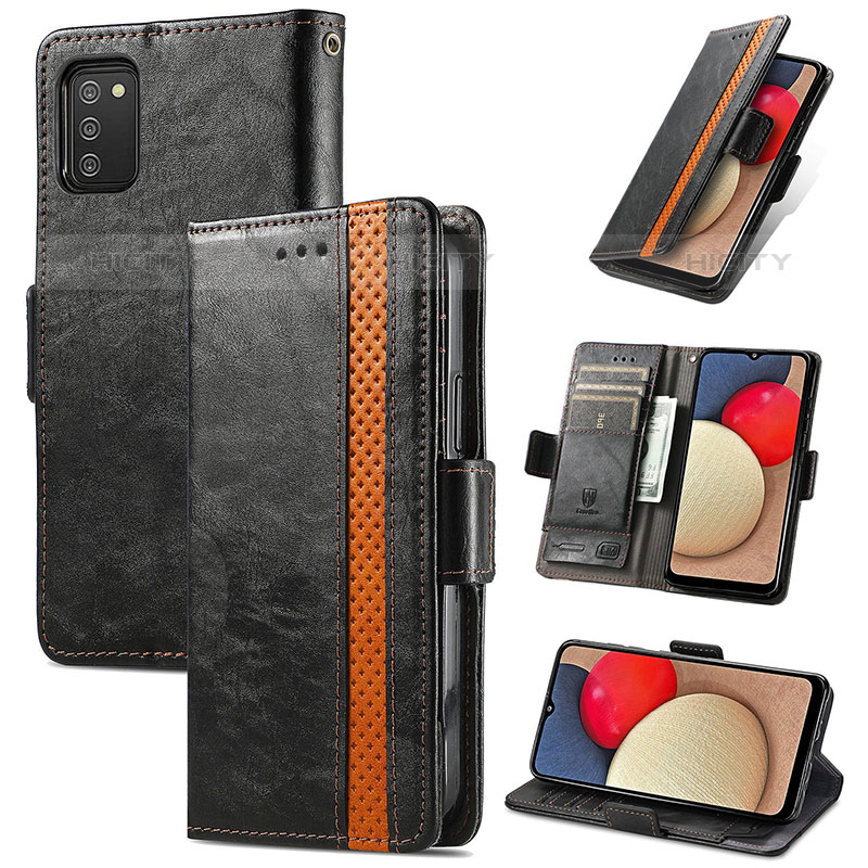 Coque Portefeuille Livre Cuir Etui Clapet S02D pour Samsung Galaxy M02s Plus