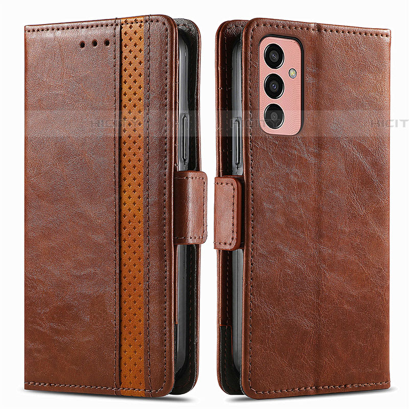 Coque Portefeuille Livre Cuir Etui Clapet S02D pour Samsung Galaxy M13 4G Marron Plus