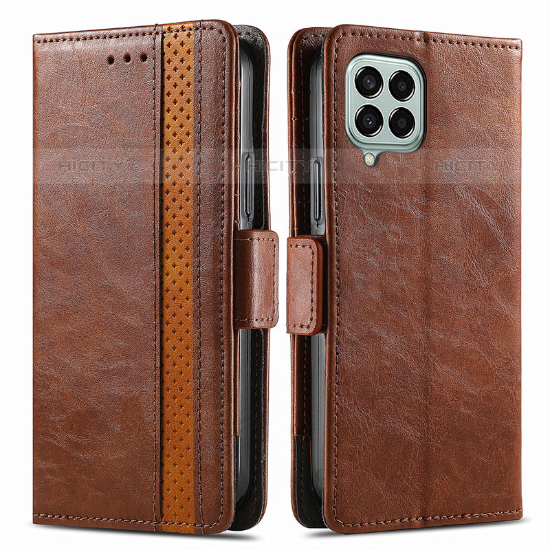 Coque Portefeuille Livre Cuir Etui Clapet S02D pour Samsung Galaxy M33 5G Marron Plus