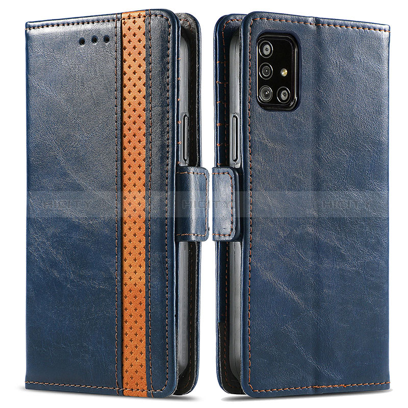 Coque Portefeuille Livre Cuir Etui Clapet S02D pour Samsung Galaxy M40S Bleu Plus