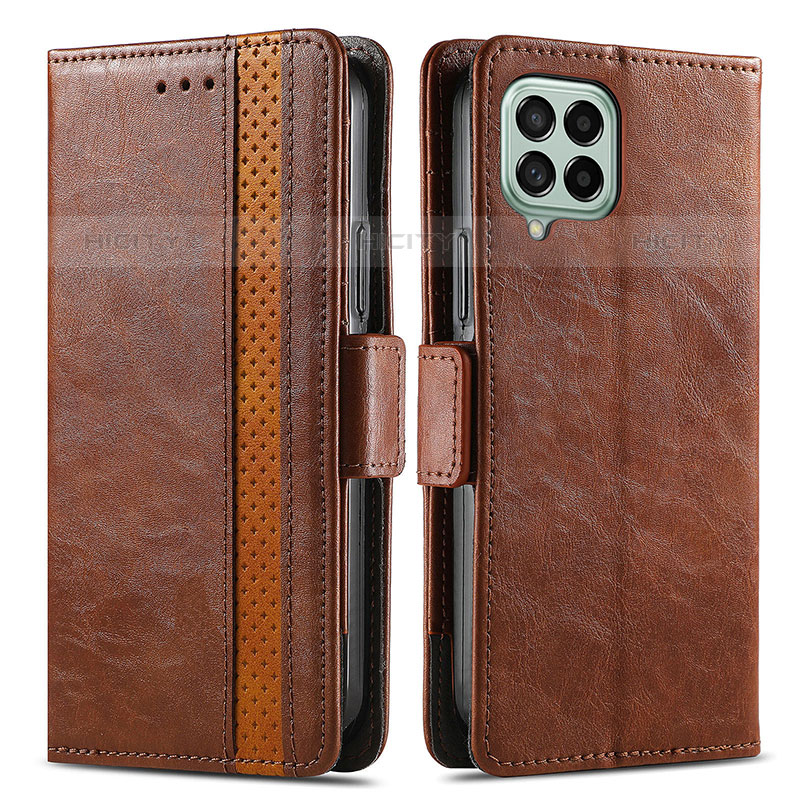 Coque Portefeuille Livre Cuir Etui Clapet S02D pour Samsung Galaxy M53 5G Marron Plus