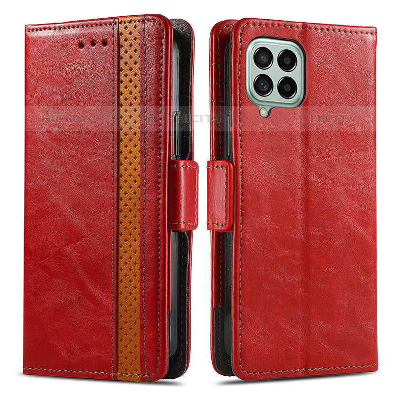 Coque Portefeuille Livre Cuir Etui Clapet S02D pour Samsung Galaxy M53 5G Rouge Plus