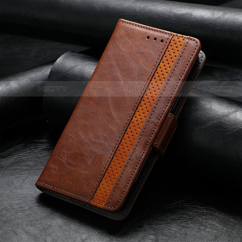 Coque Portefeuille Livre Cuir Etui Clapet S02D pour Samsung Galaxy S23 Ultra 5G Marron Plus