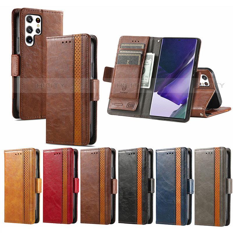 Coque Portefeuille Livre Cuir Etui Clapet S02D pour Samsung Galaxy S23 Ultra 5G Plus