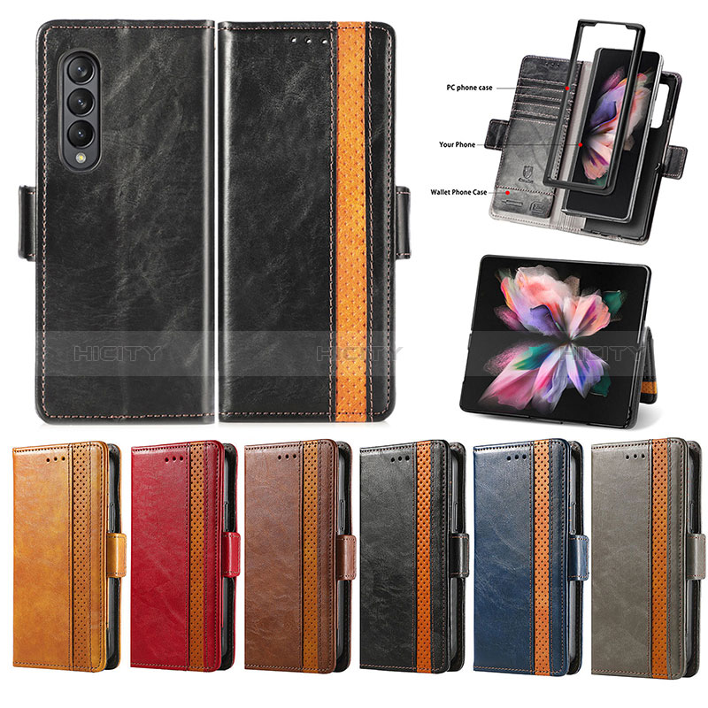 Coque Portefeuille Livre Cuir Etui Clapet S02D pour Samsung Galaxy Z Fold3 5G Plus