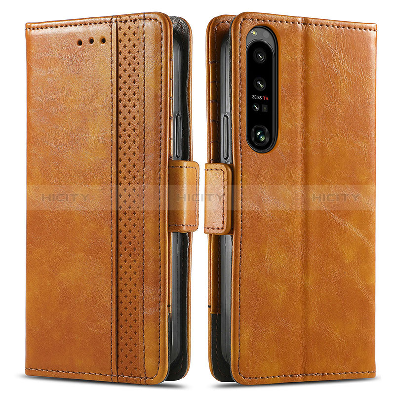 Coque Portefeuille Livre Cuir Etui Clapet S02D pour Sony Xperia 1 IV SO-51C Brun Clair Plus