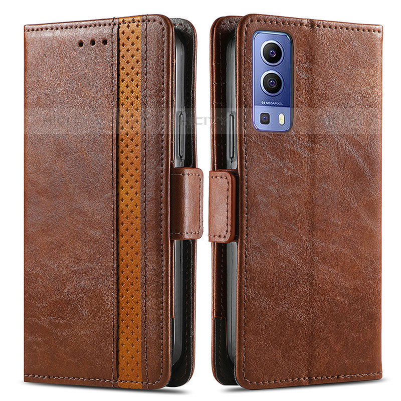 Coque Portefeuille Livre Cuir Etui Clapet S02D pour Vivo iQOO Z3 5G Marron Plus