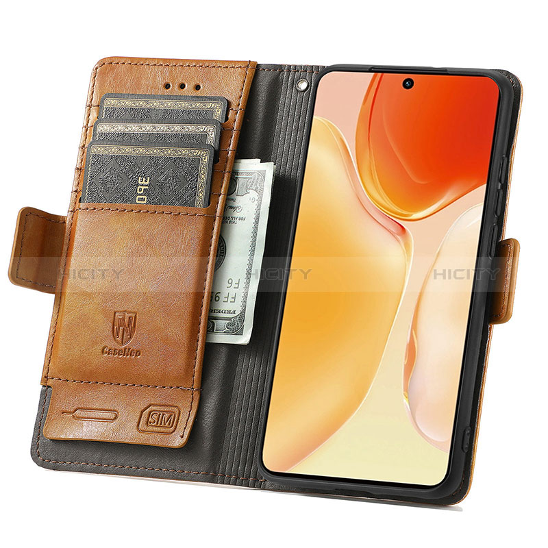 Coque Portefeuille Livre Cuir Etui Clapet S02D pour Vivo X70 Pro 5G Plus