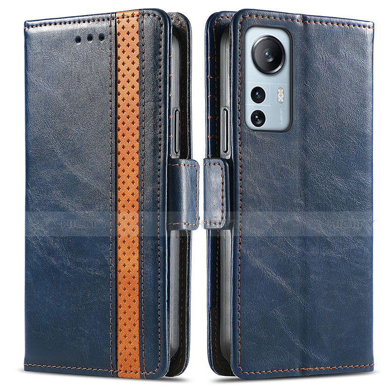 Coque Portefeuille Livre Cuir Etui Clapet S02D pour Xiaomi Mi 12 5G Bleu Plus