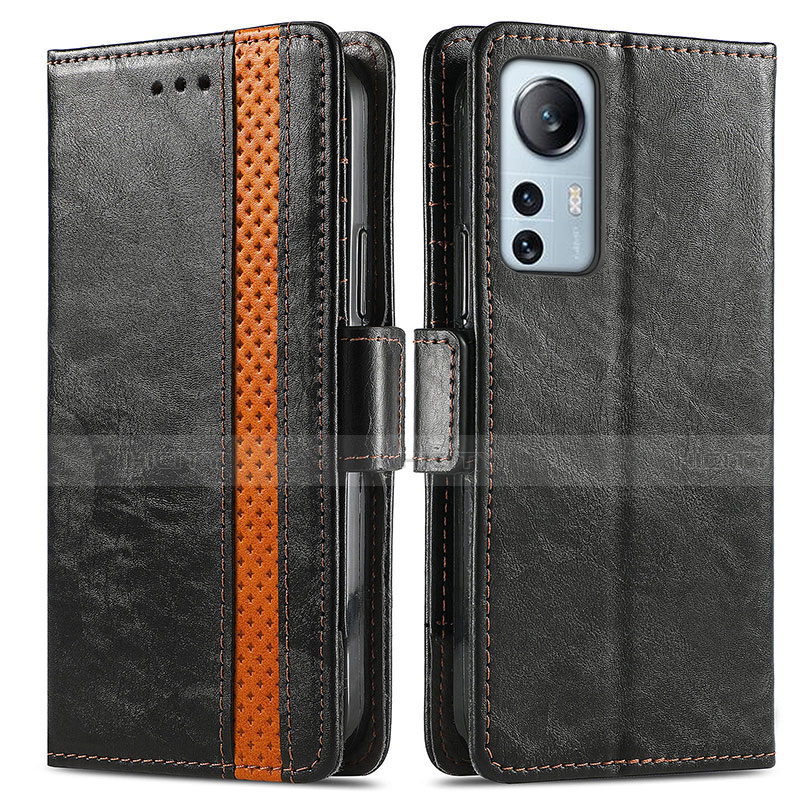 Coque Portefeuille Livre Cuir Etui Clapet S02D pour Xiaomi Mi 12 5G Noir Plus