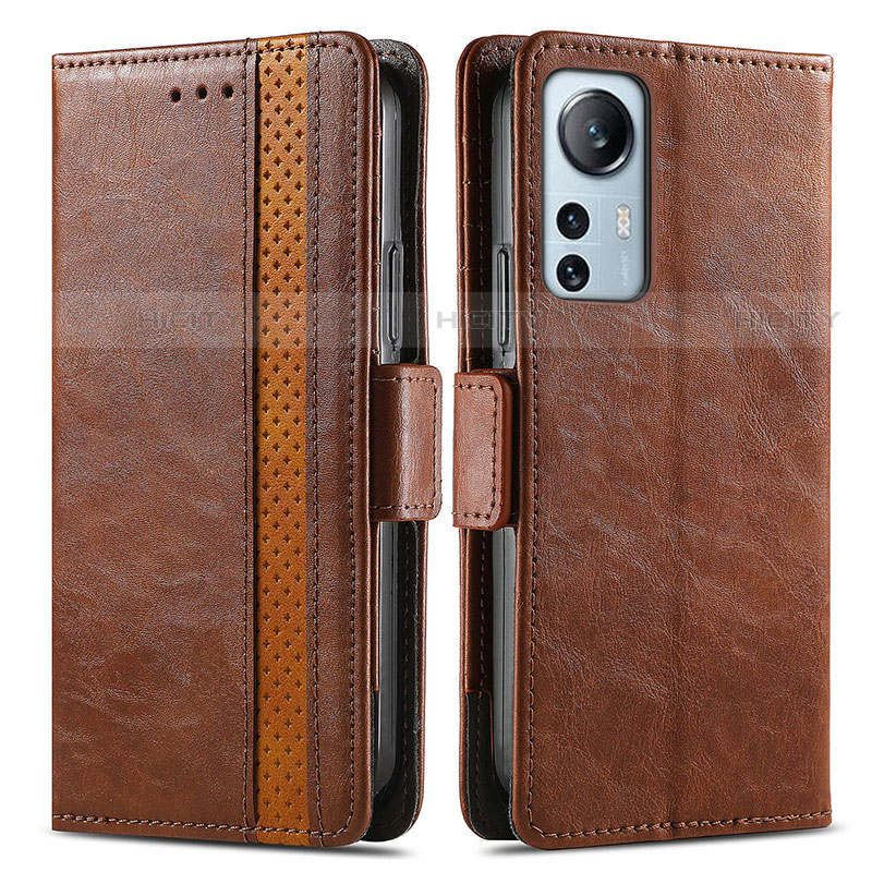 Coque Portefeuille Livre Cuir Etui Clapet S02D pour Xiaomi Mi 12 Lite 5G Marron Plus