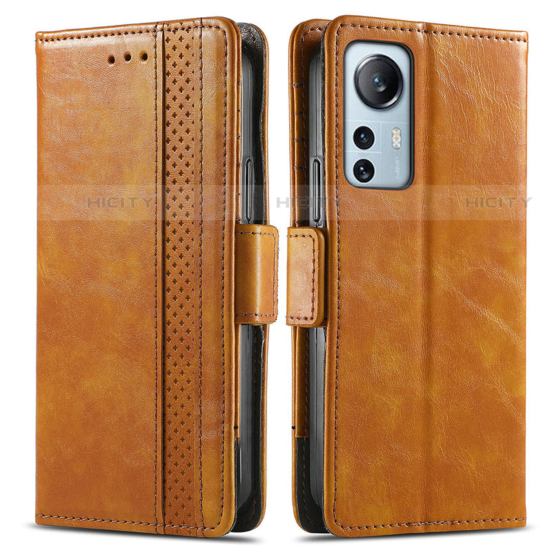 Coque Portefeuille Livre Cuir Etui Clapet S02D pour Xiaomi Mi 12S 5G Brun Clair Plus