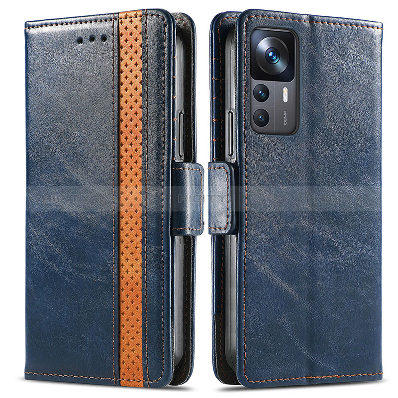 Coque Portefeuille Livre Cuir Etui Clapet S02D pour Xiaomi Mi 12T 5G Bleu Plus