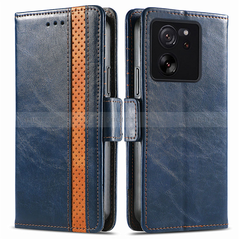 Coque Portefeuille Livre Cuir Etui Clapet S02D pour Xiaomi Mi 13T 5G Bleu Plus