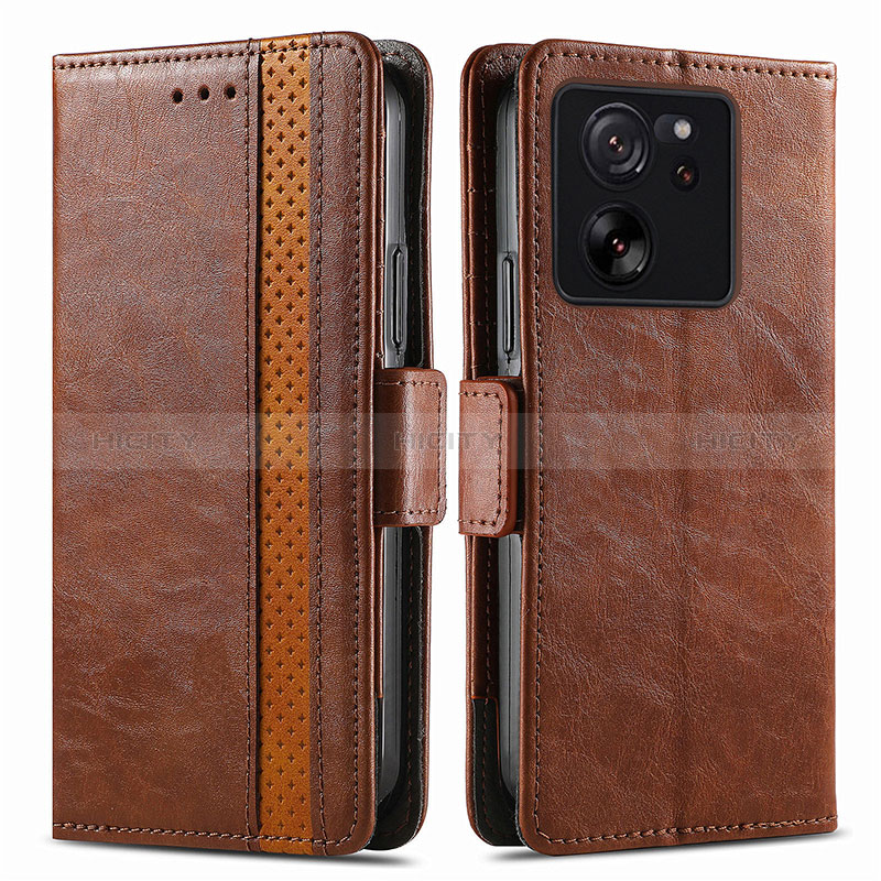 Coque Portefeuille Livre Cuir Etui Clapet S02D pour Xiaomi Mi 13T 5G Marron Plus