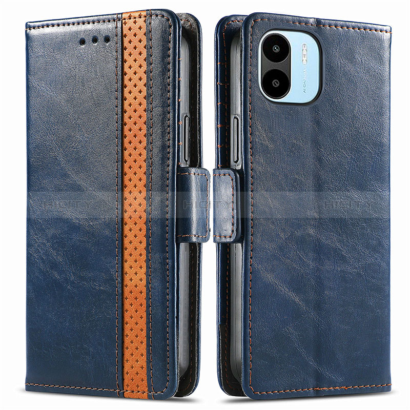 Coque Portefeuille Livre Cuir Etui Clapet S02D pour Xiaomi Poco C51 Bleu Plus