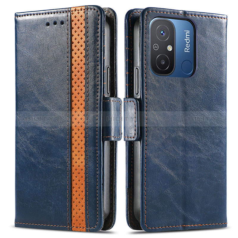 Coque Portefeuille Livre Cuir Etui Clapet S02D pour Xiaomi Poco C55 Bleu Plus