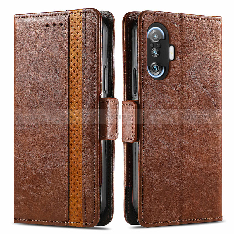 Coque Portefeuille Livre Cuir Etui Clapet S02D pour Xiaomi Poco F3 GT 5G Marron Plus