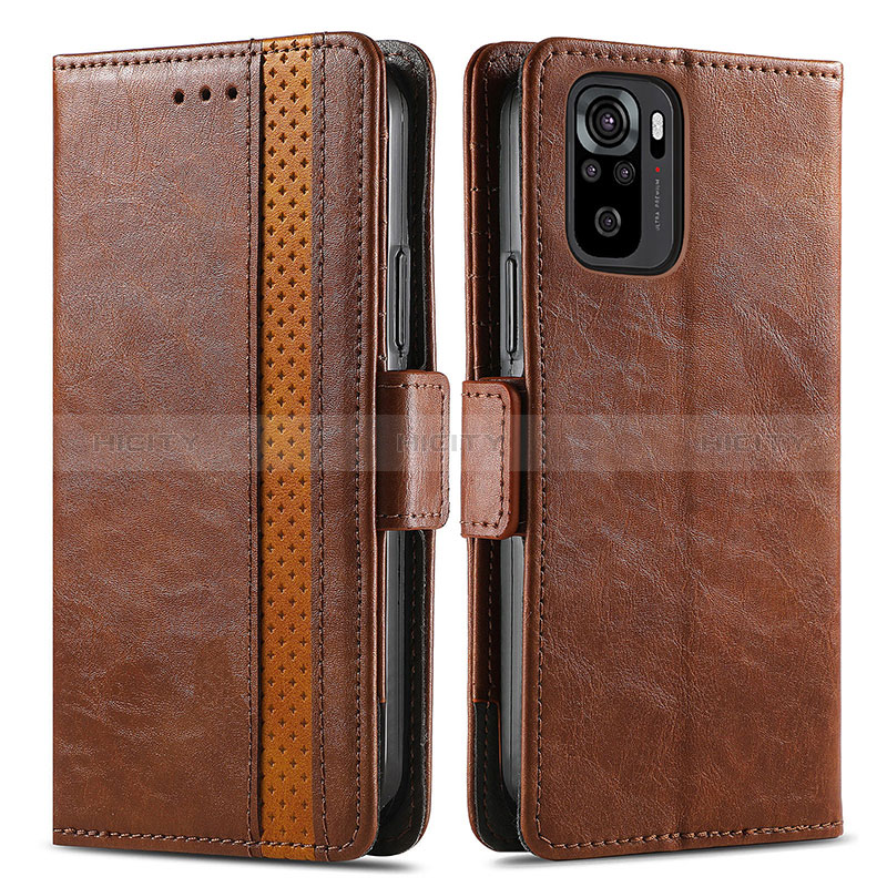 Coque Portefeuille Livre Cuir Etui Clapet S02D pour Xiaomi Poco M5S Marron Plus