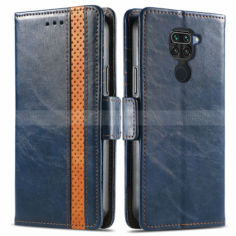 Coque Portefeuille Livre Cuir Etui Clapet S02D pour Xiaomi Redmi 10X 4G Bleu Plus