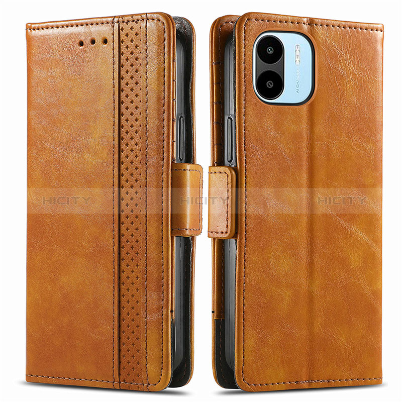 Coque Portefeuille Livre Cuir Etui Clapet S02D pour Xiaomi Redmi A1 Brun Clair Plus