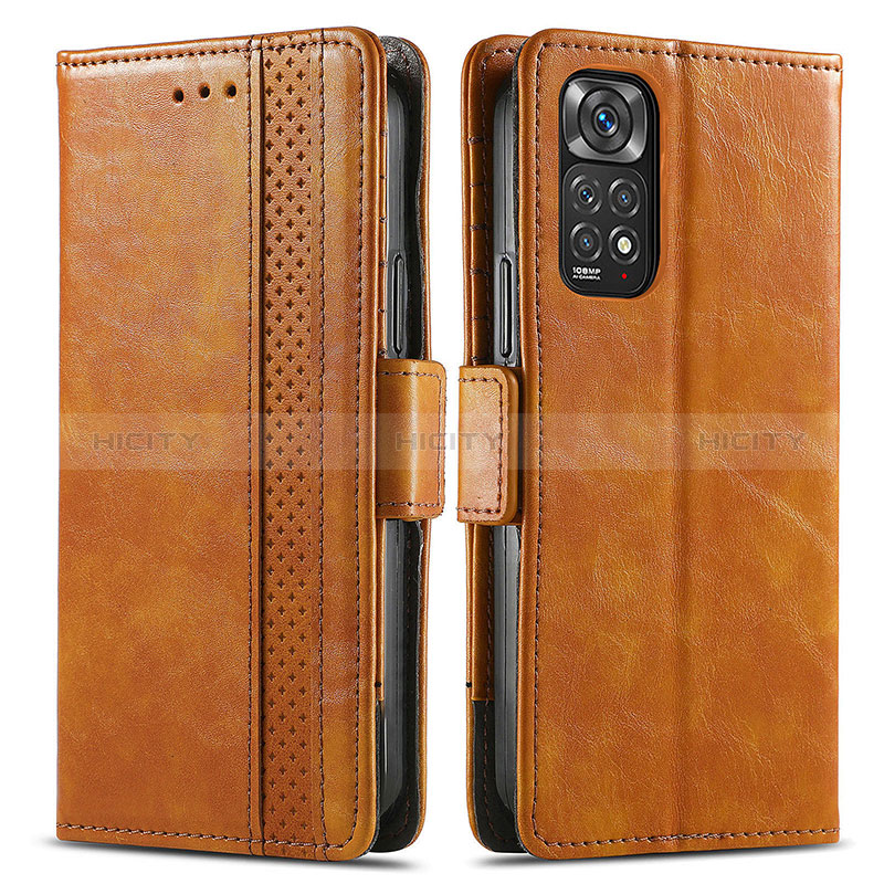 Coque Portefeuille Livre Cuir Etui Clapet S02D pour Xiaomi Redmi Note 11 Pro 5G Brun Clair Plus