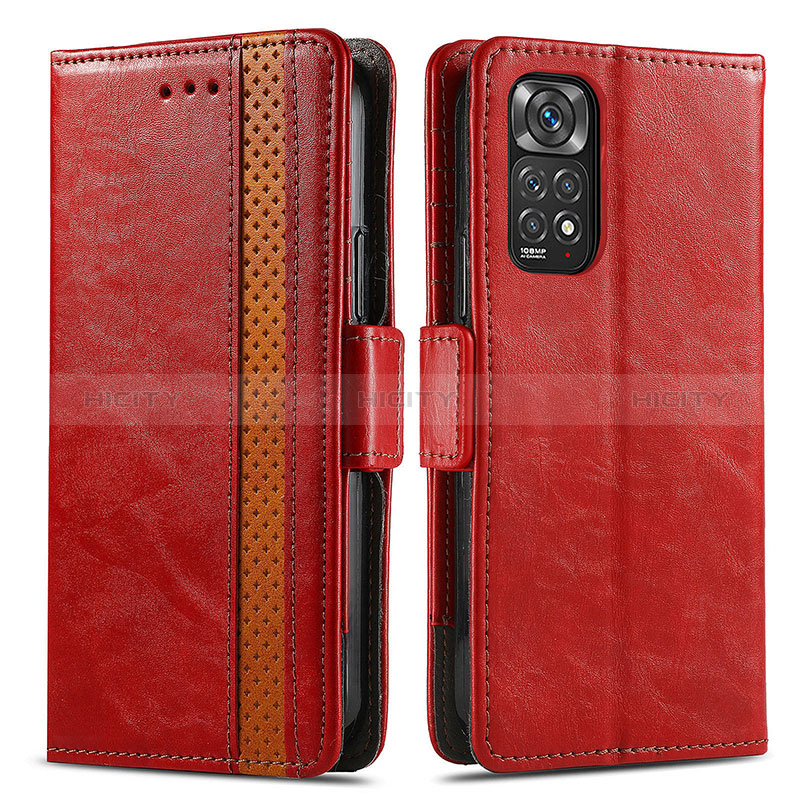 Coque Portefeuille Livre Cuir Etui Clapet S02D pour Xiaomi Redmi Note 11 Pro 5G Rouge Plus