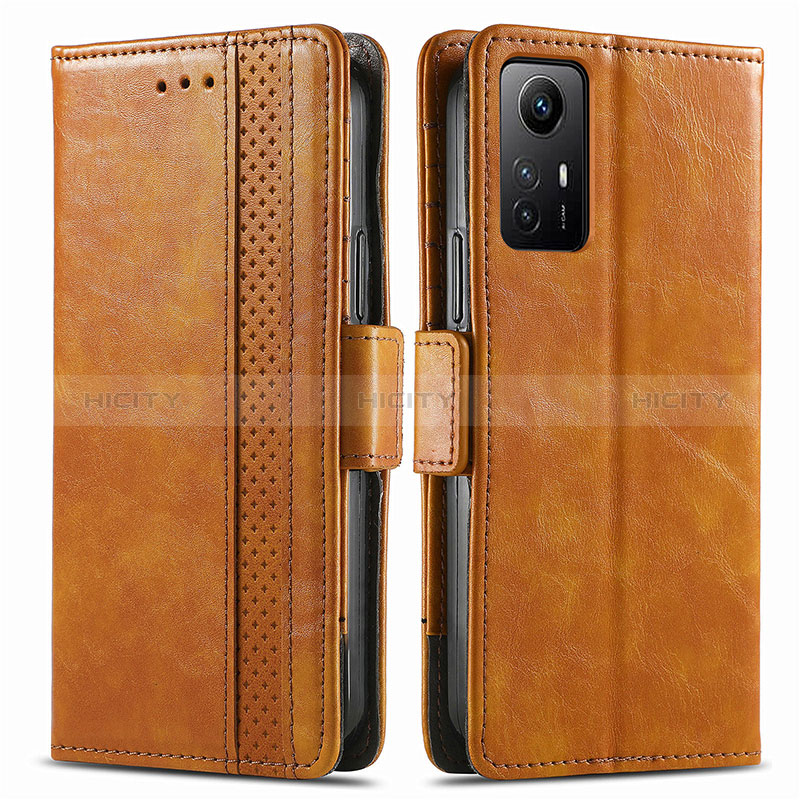 Coque Portefeuille Livre Cuir Etui Clapet S02D pour Xiaomi Redmi Note 12S Brun Clair Plus