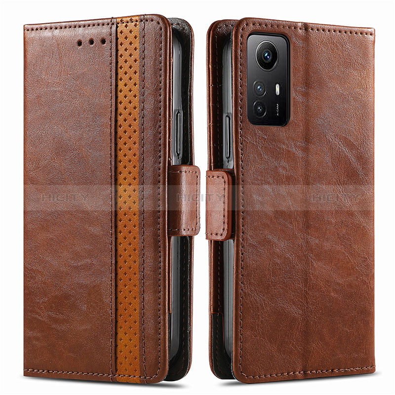 Coque Portefeuille Livre Cuir Etui Clapet S02D pour Xiaomi Redmi Note 12S Marron Plus